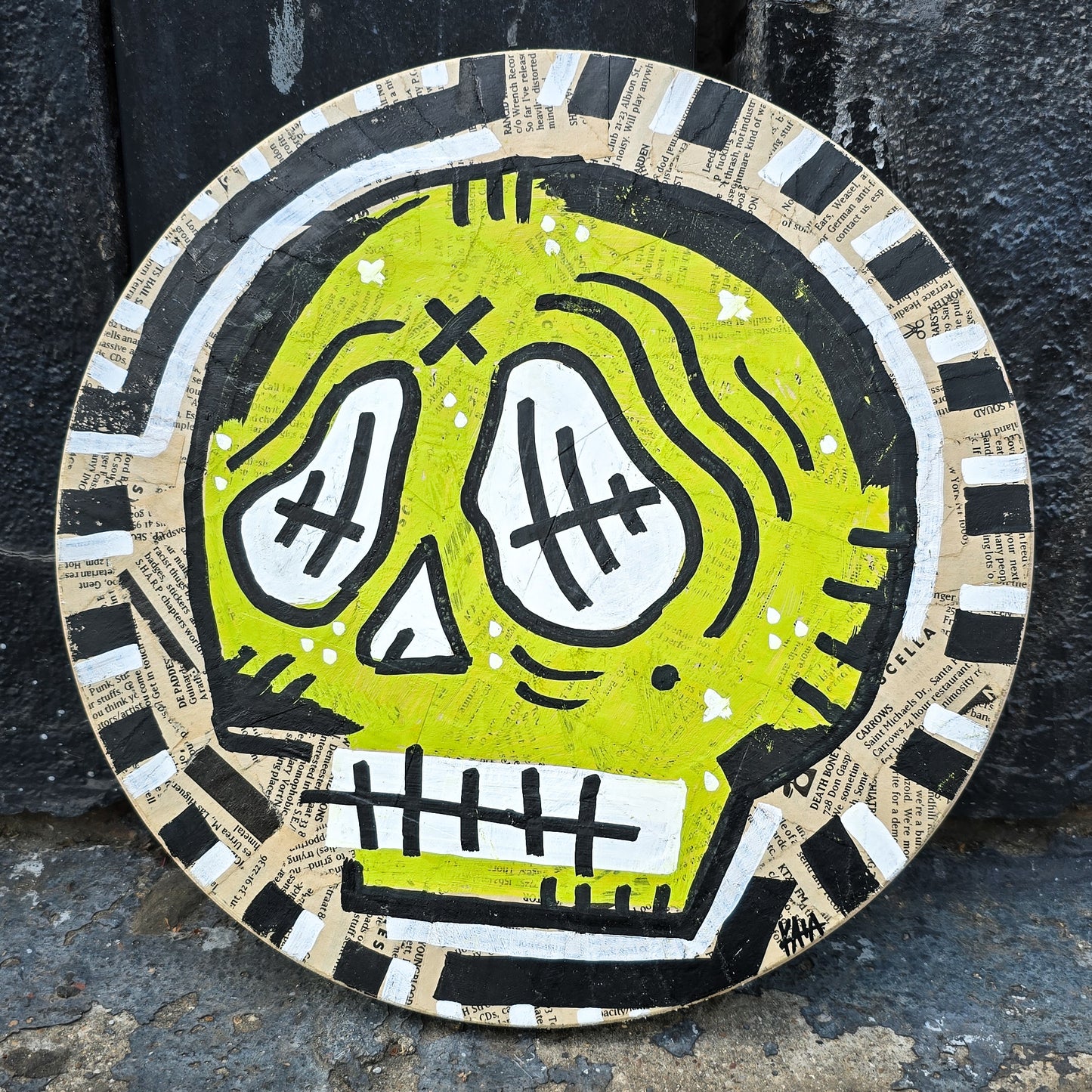 Skull Wood Panel 12"