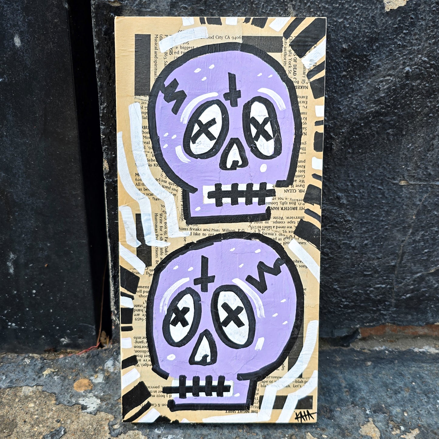 Skull Panel 6"x12", Purple