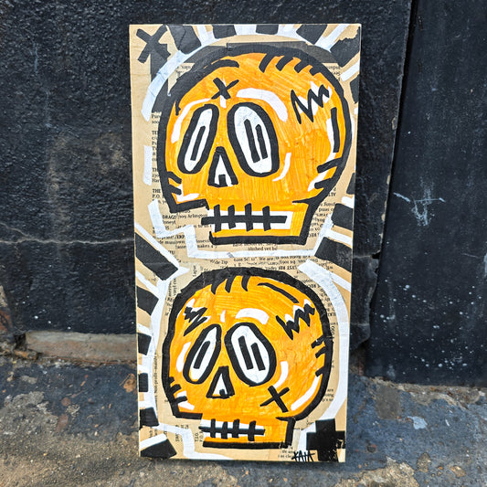 Skull Panel 6"x12", Orange