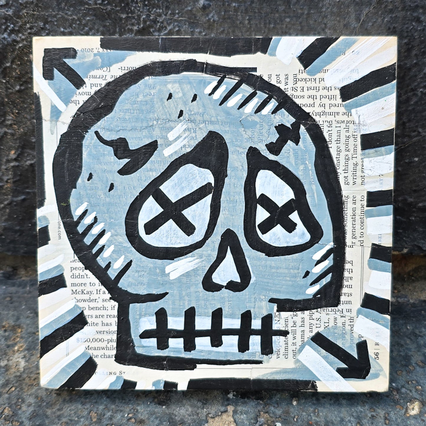 Skull Panel Mini 6"x6", Grey A