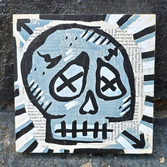 Skull Panel Mini 6"x6", Grey A