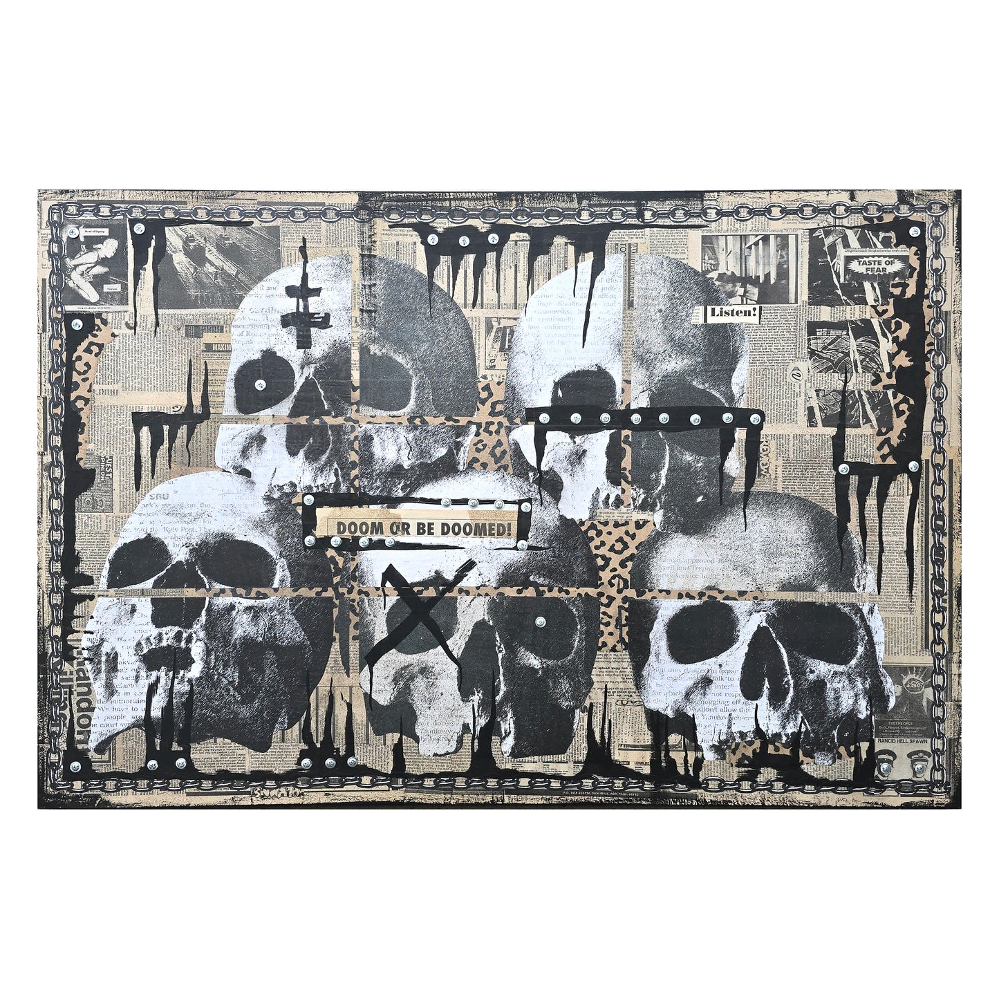 "Doomed" 24"x36" Mixed Media on Wood Panel