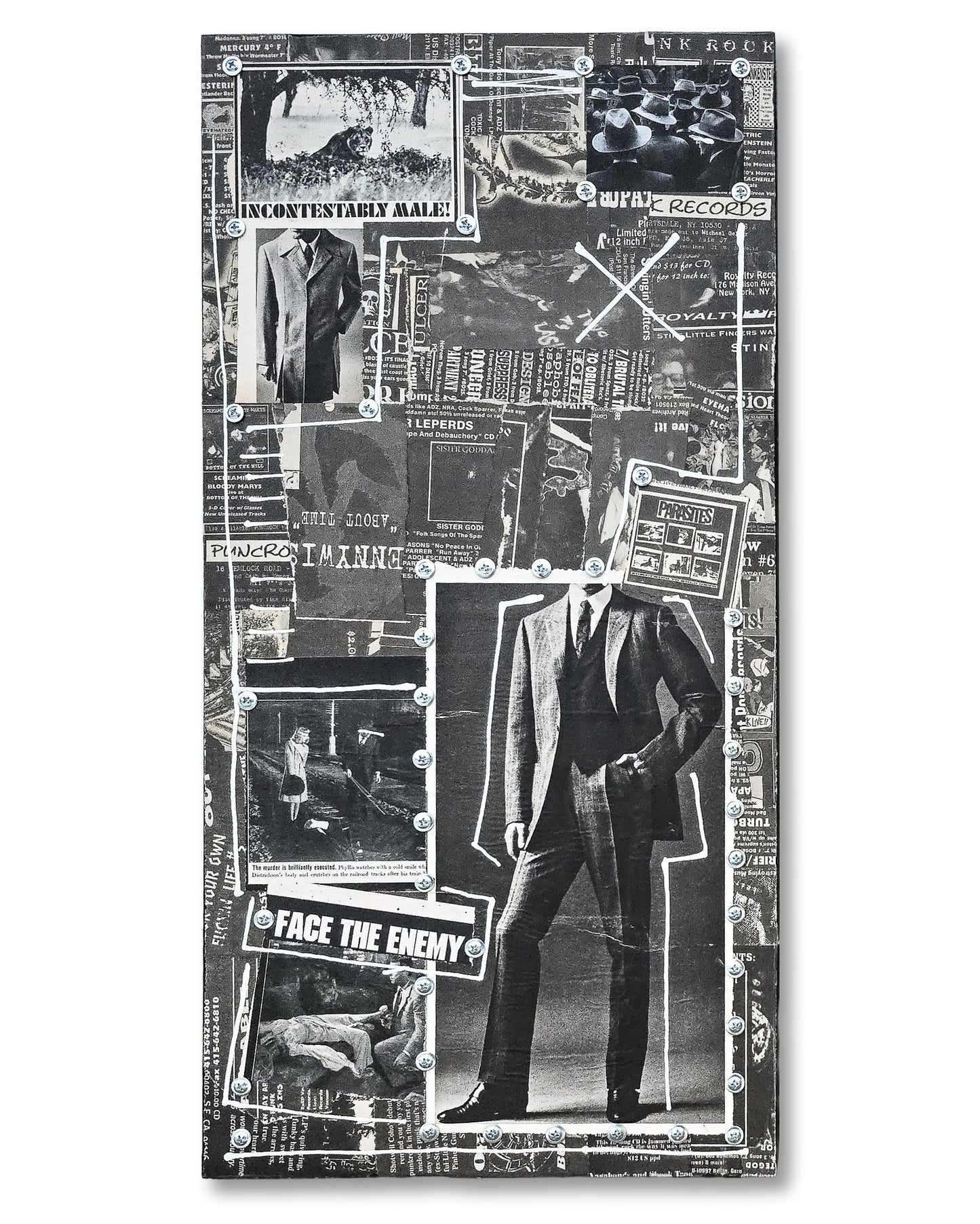 "Face The Enemy" 12"x24" Mixed Media on Wood