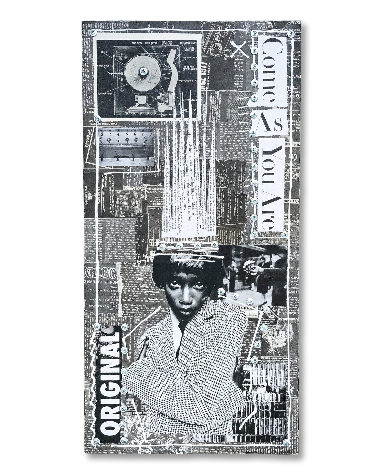 "Come As You Are" 12"x24" Mixed Media on Wood