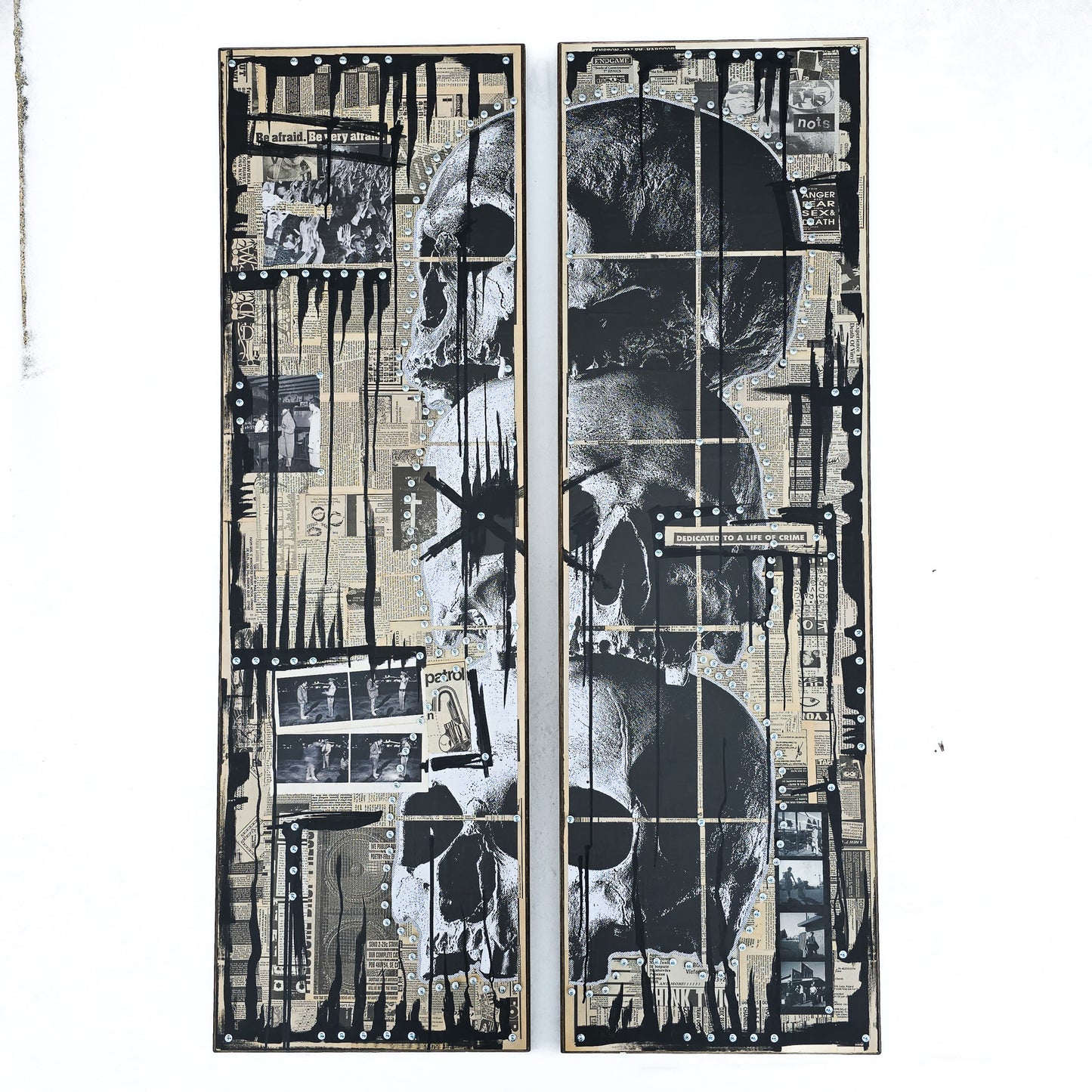 "Be Very Afraid" 35"x57" Mixed Media on Wood