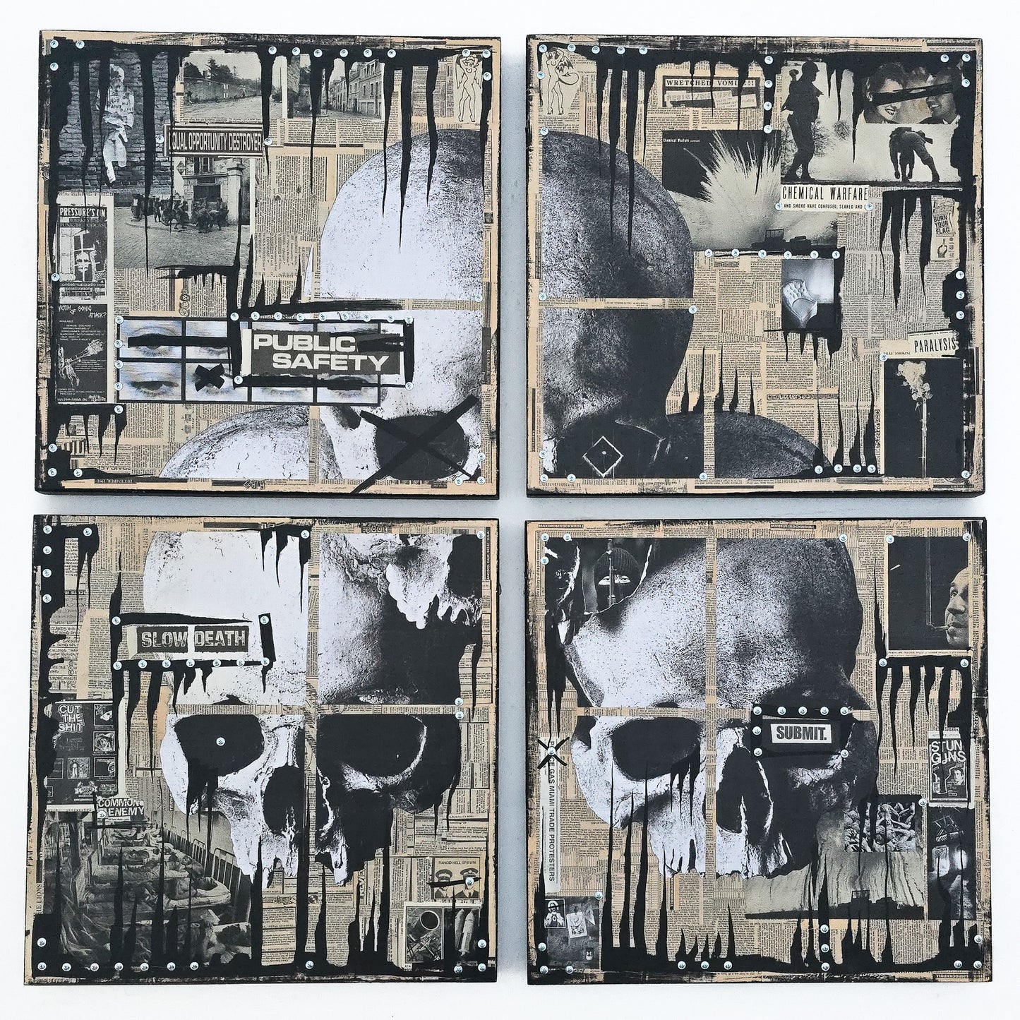 "Public Safety" 48"x48" Mixed Media on Wood