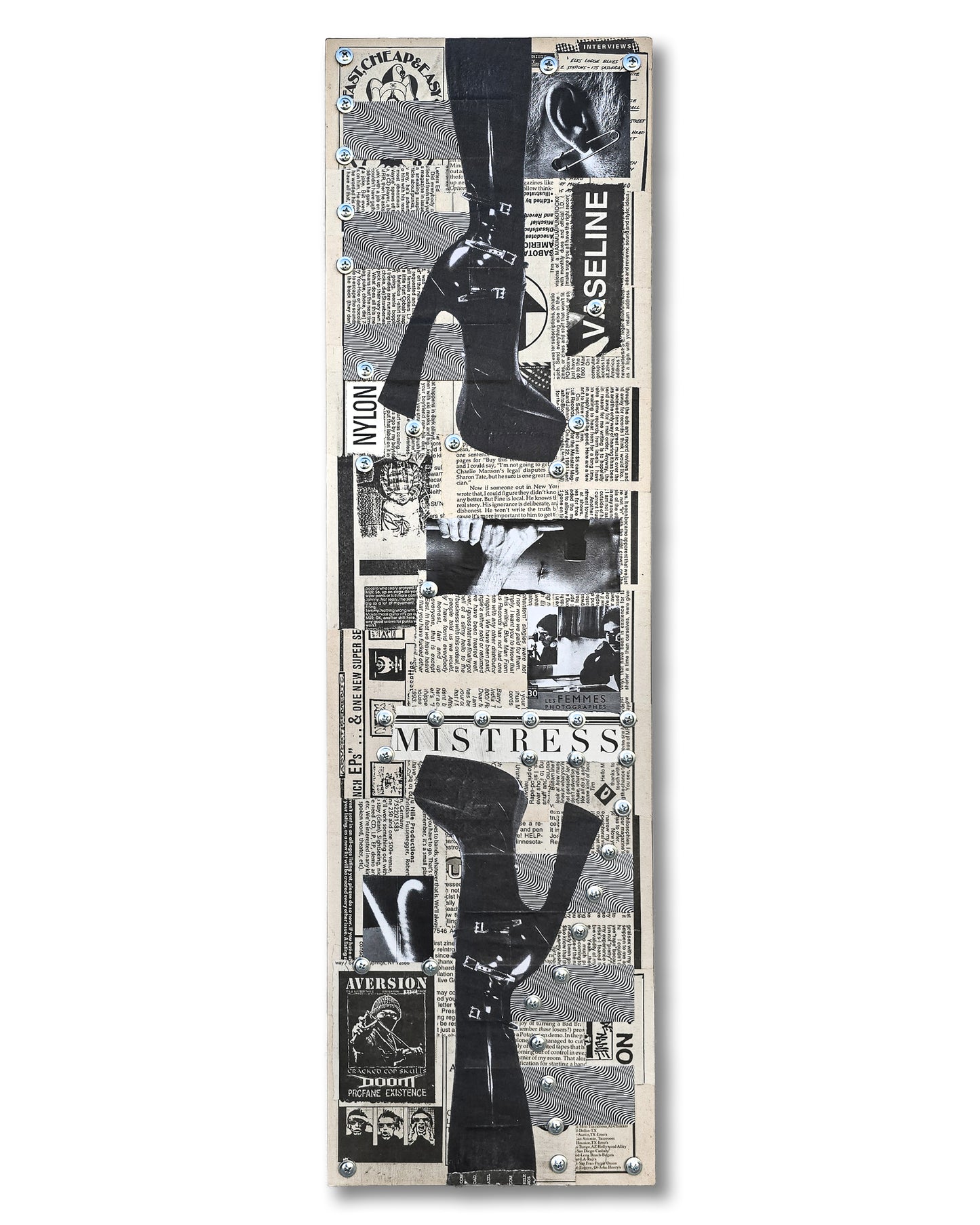"Mistress" 8"x27" Mixed Media on Wood