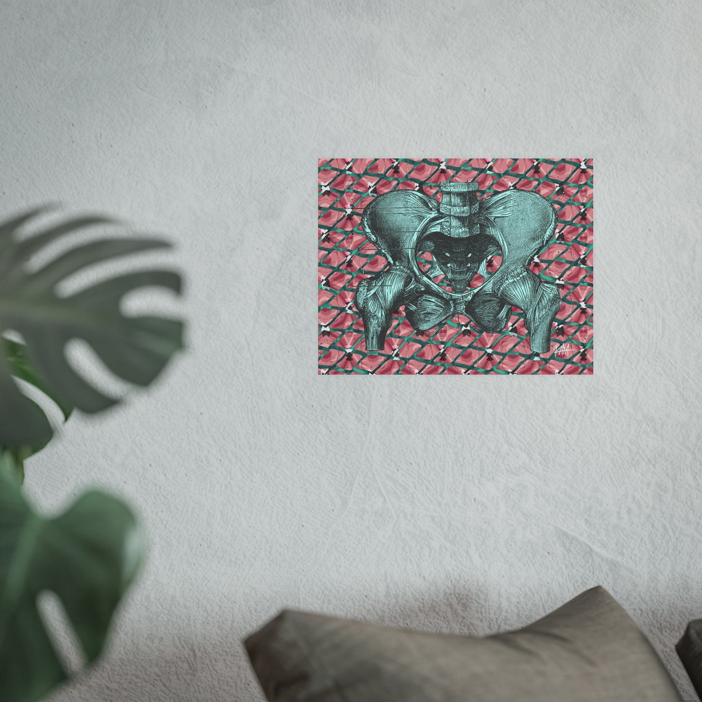 Pelvis (teal), Satin/Matte Archival Poster