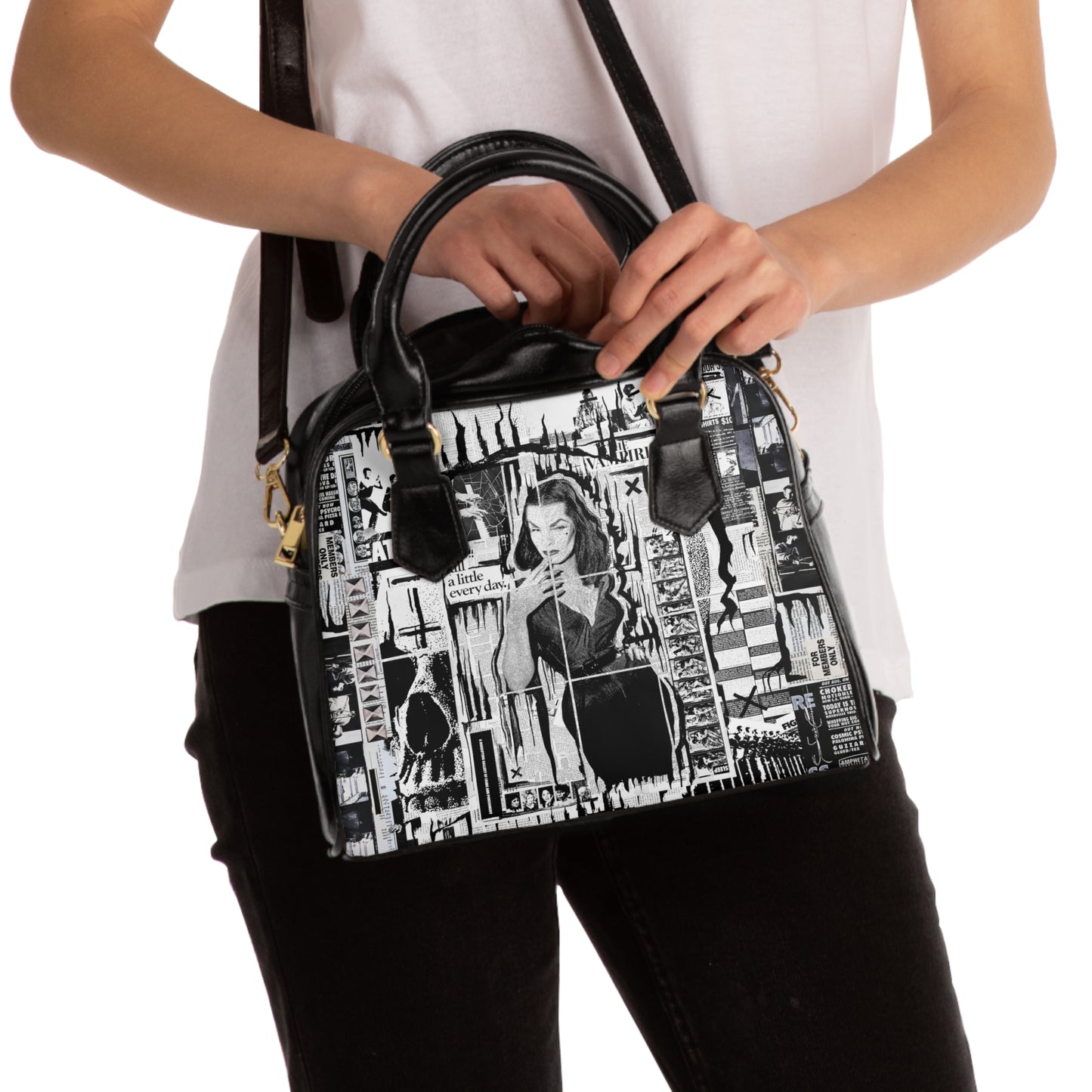 Vampira, Shoulder Handbag with Crossbody Strap