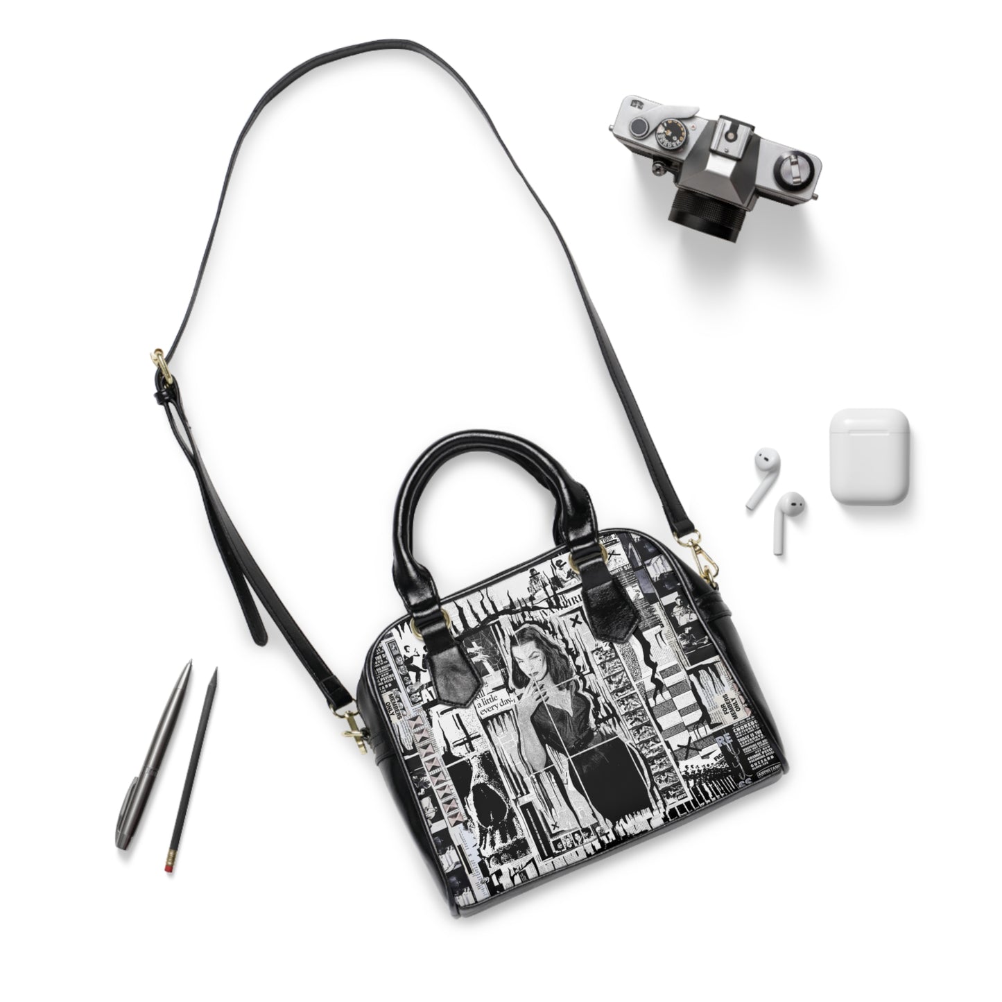 Vampira, Shoulder Handbag with Crossbody Strap