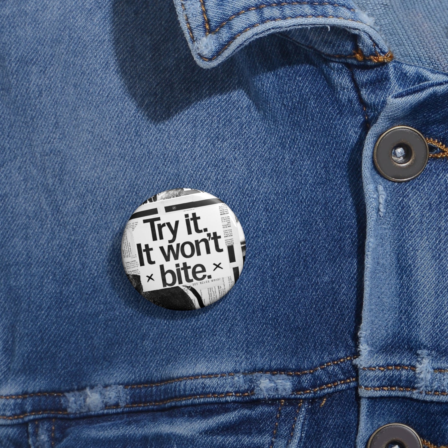 Custom Pin Button, Bite