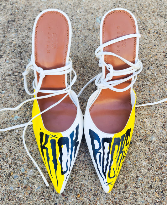 "Kick Rocks" Custom Painted Heels, US 9