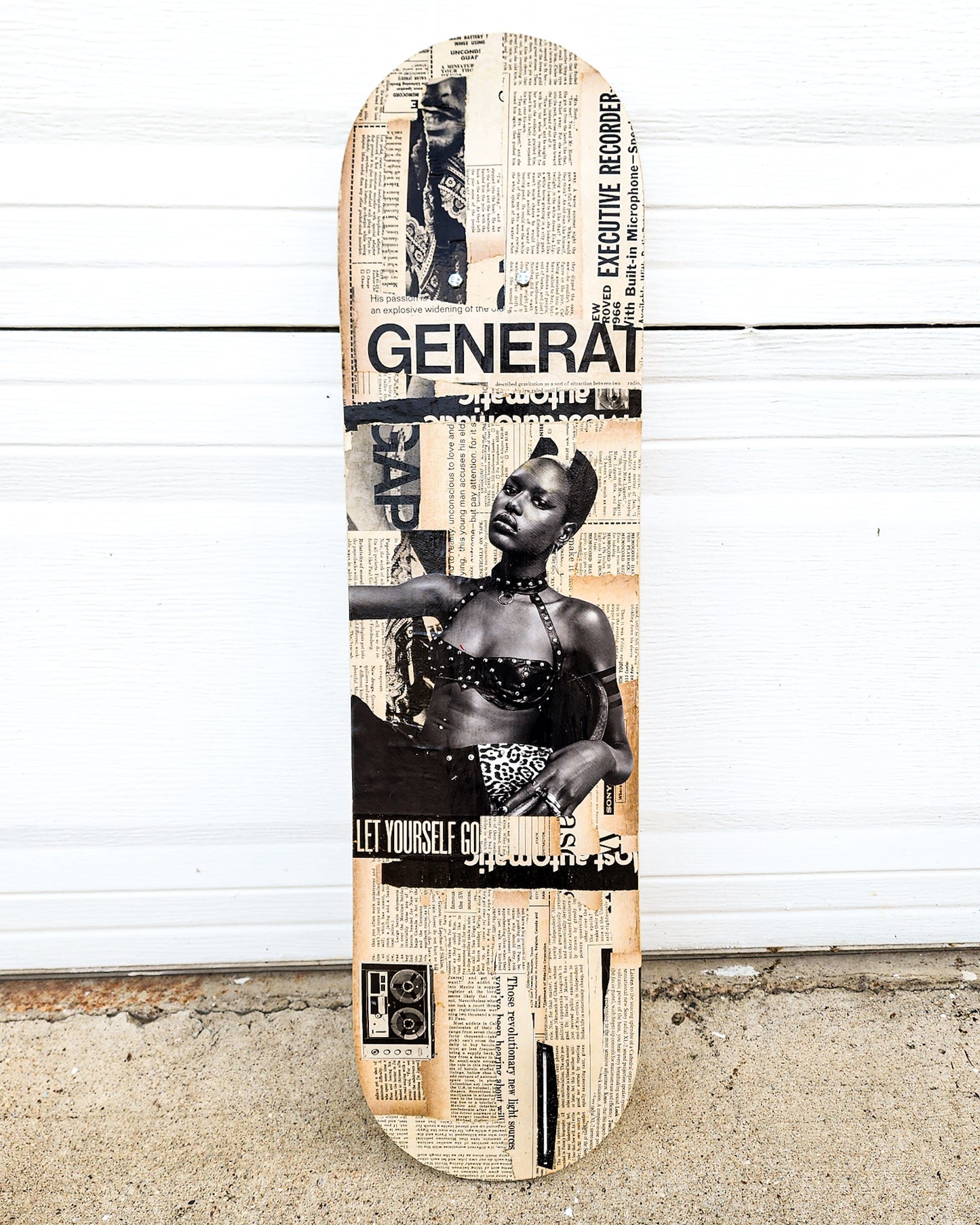 Mixed Media Skate Deck Wall Art, 31"