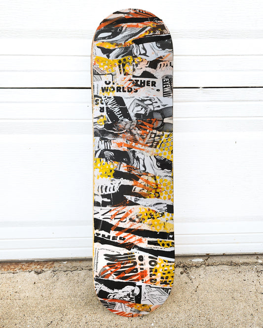 Mixed Media Skate Deck Wall Art, 31"