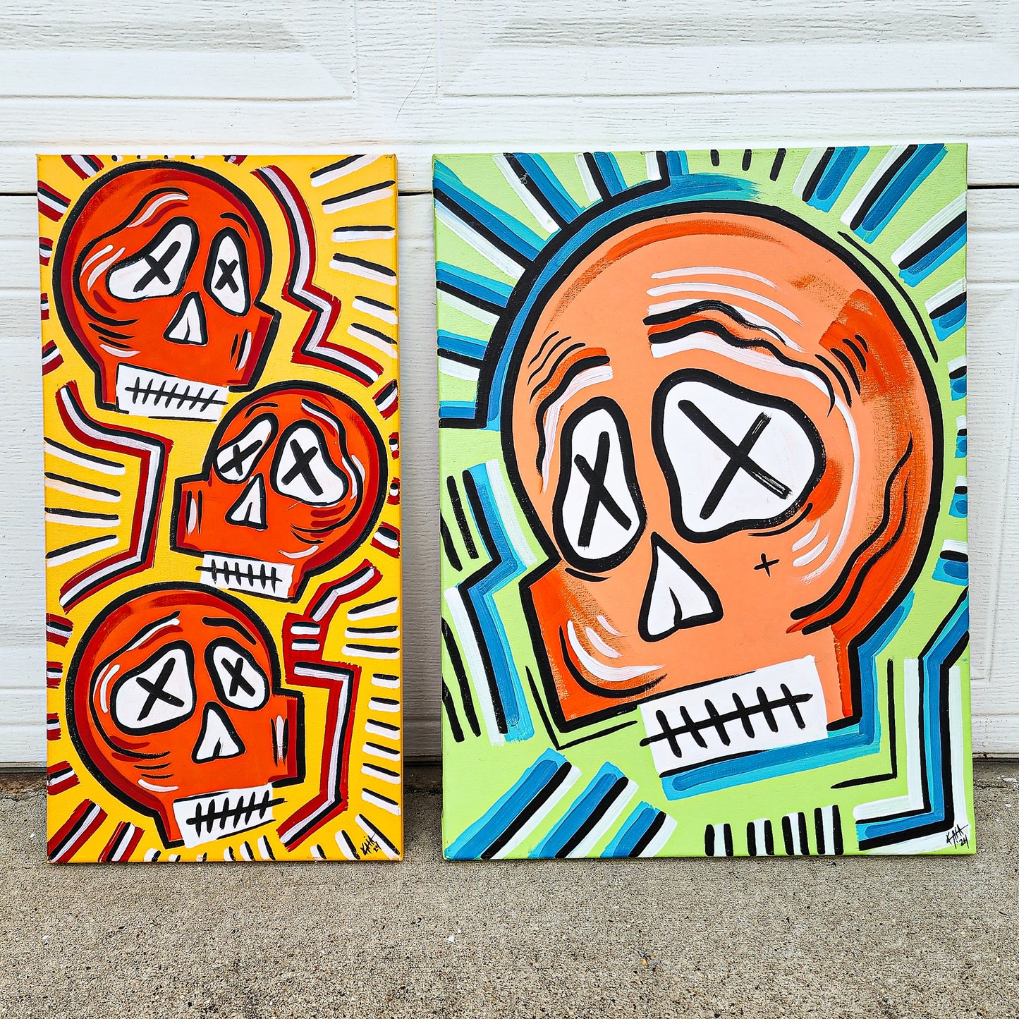 Skull Abstract Canvas 12"x24"
