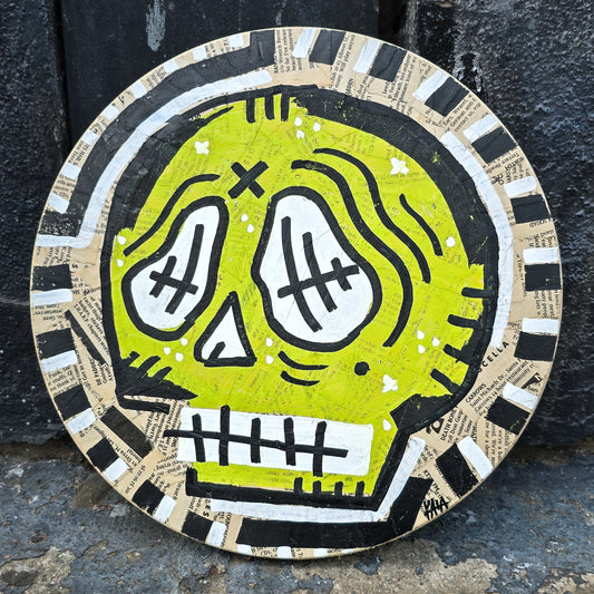Skull Wood Panel 12"