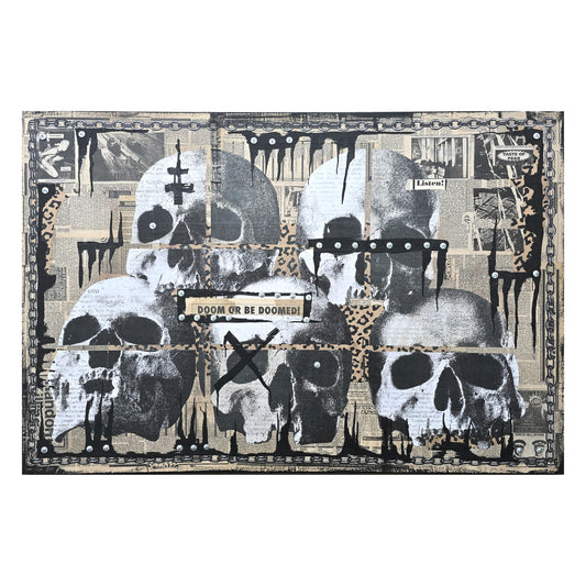 "Doomed" 24"x36" Mixed Media on Wood Panel