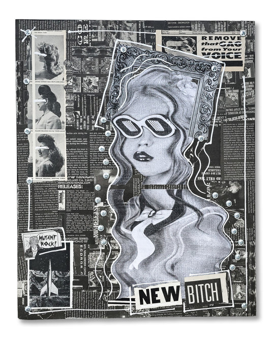 "New Bitch" 16"x20" Mixed Media on Wood