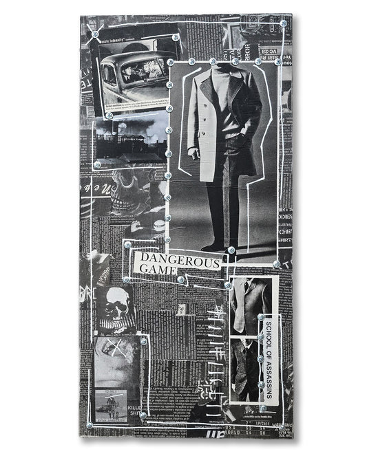 "Dangerous Game" 12"x24" Mixed Media on Wood