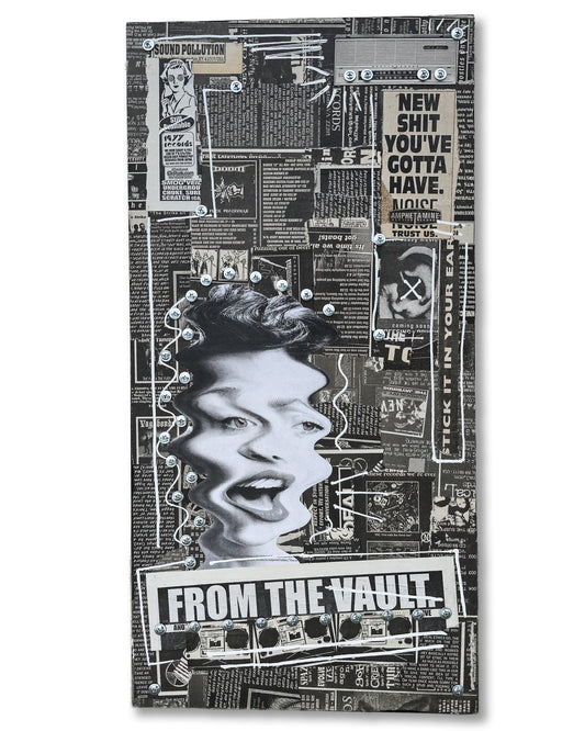 "From The Vault" 12"x24" Mixed Media on Wood