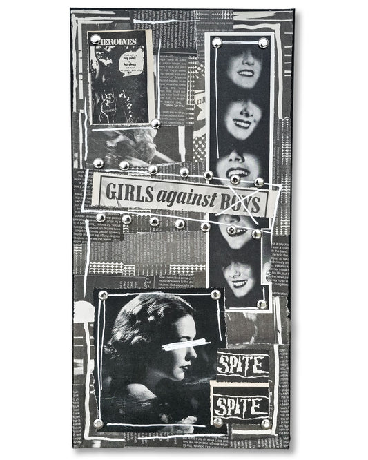"Girls Against Boys" 10"x20" Mixed Media on Canvas