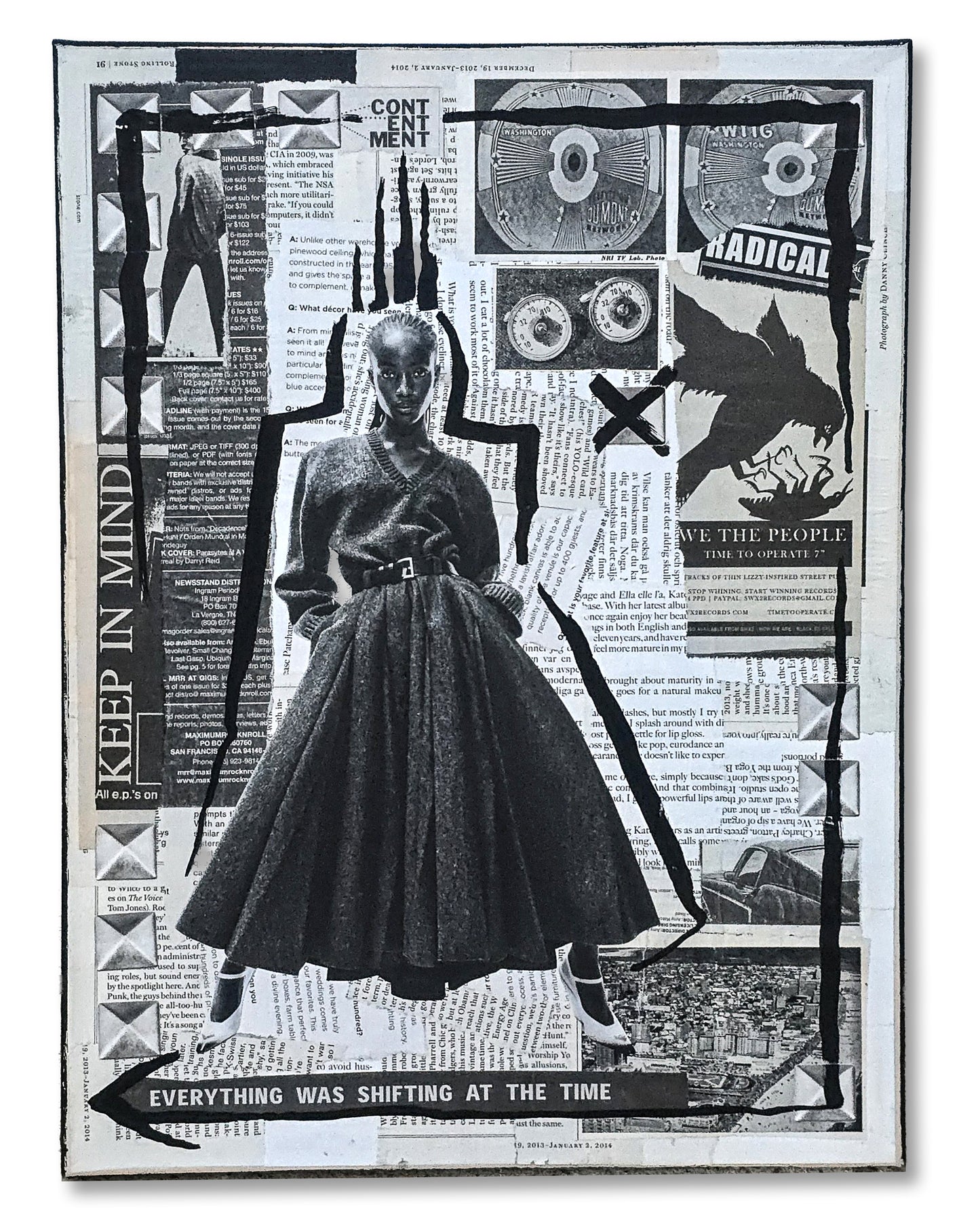 "Shifting" 12"x16" Mixed Media on Wood