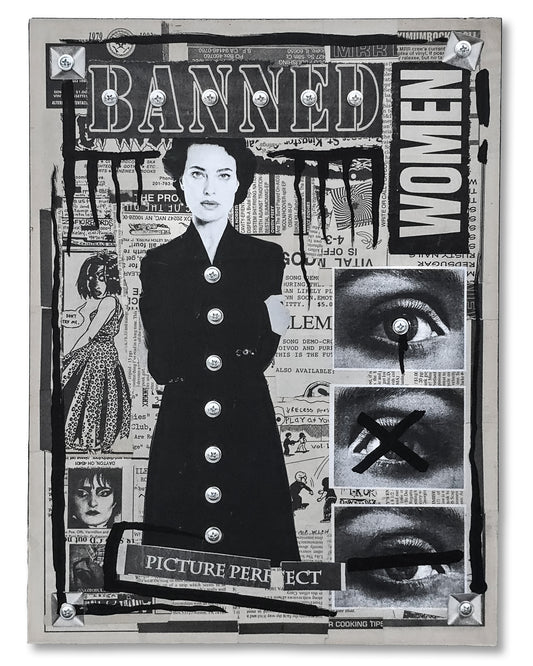 "Banned Women" 12"x16" Mixed Media on Wood