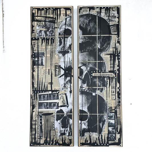 "Be Very Afraid" 35"x57" Mixed Media on Wood