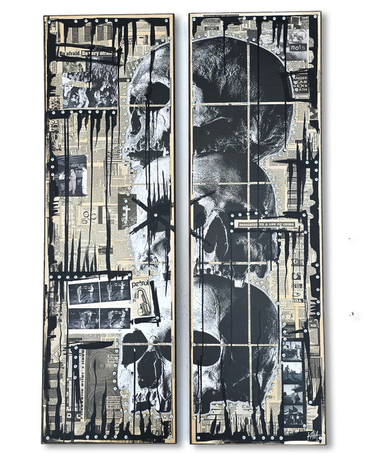 "Be Very Afraid" 35"x57" Mixed Media on Wood