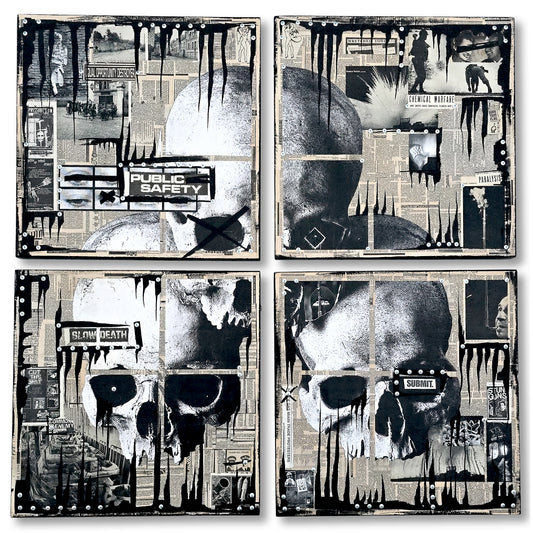 "Public Safety" 48"x48" Mixed Media on Wood