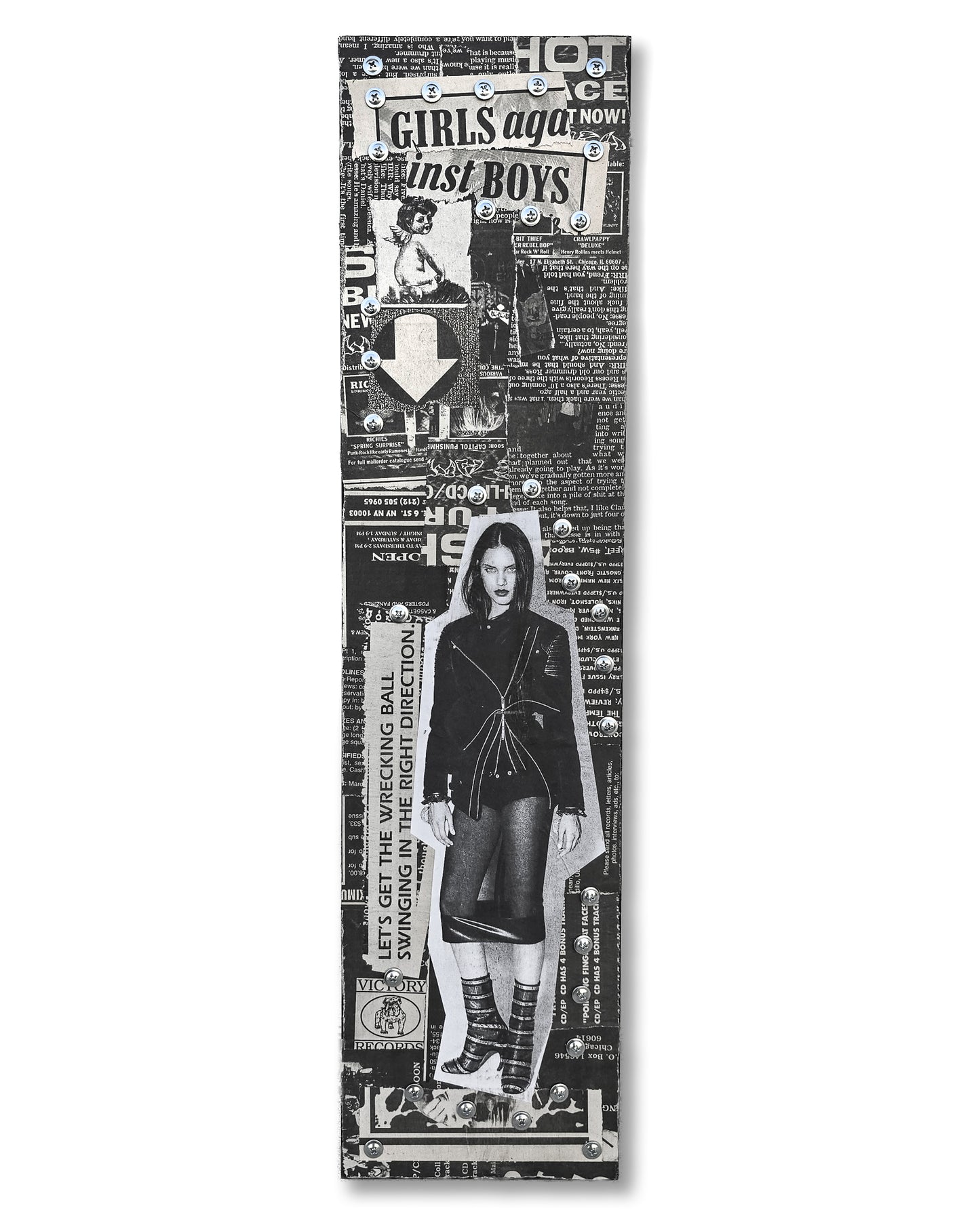 "Wrecking Ball" 6"x24" Mixed Media on Wood