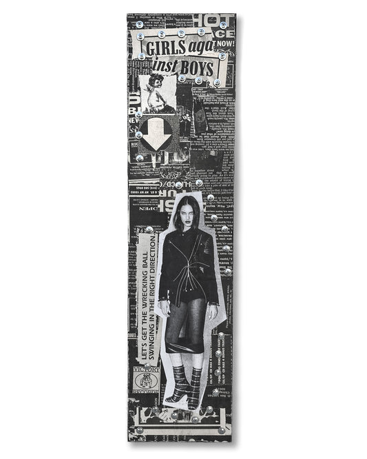 "Wrecking Ball" 6"x24" Mixed Media on Wood