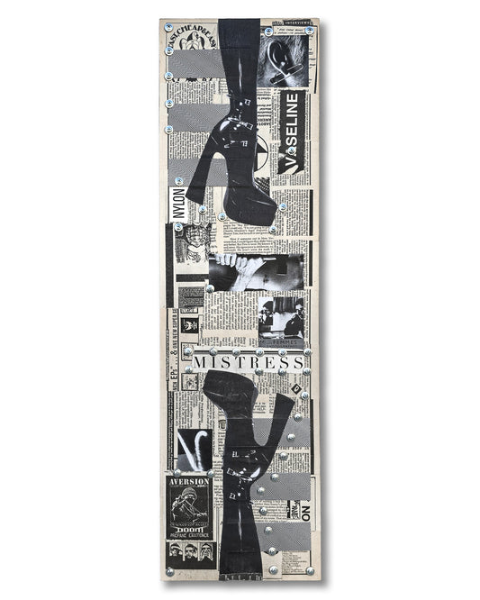 "Mistress" 8"x27" Mixed Media on Wood