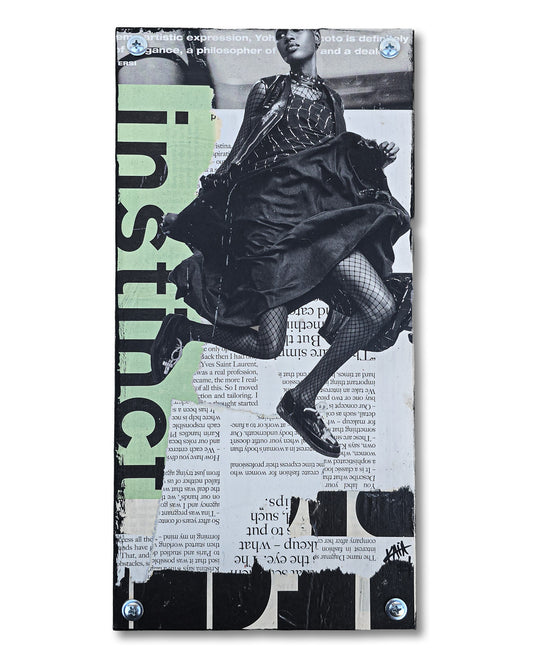 "Instinct" 6"x12" Mixed Media on Wood