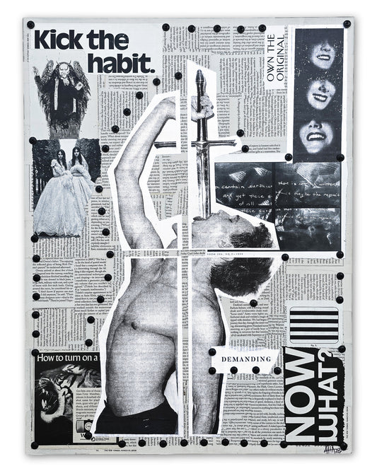 "Kick the Habit" 18"x24" mixed media on wood panel