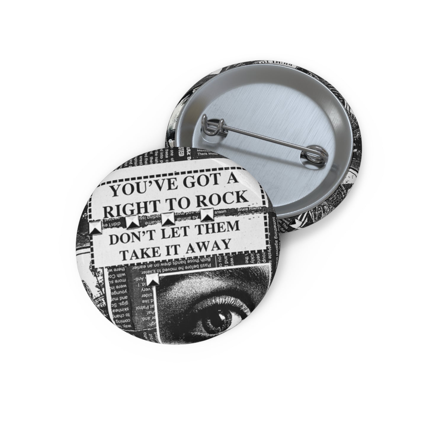 Custom Pin Button, Right to Rock