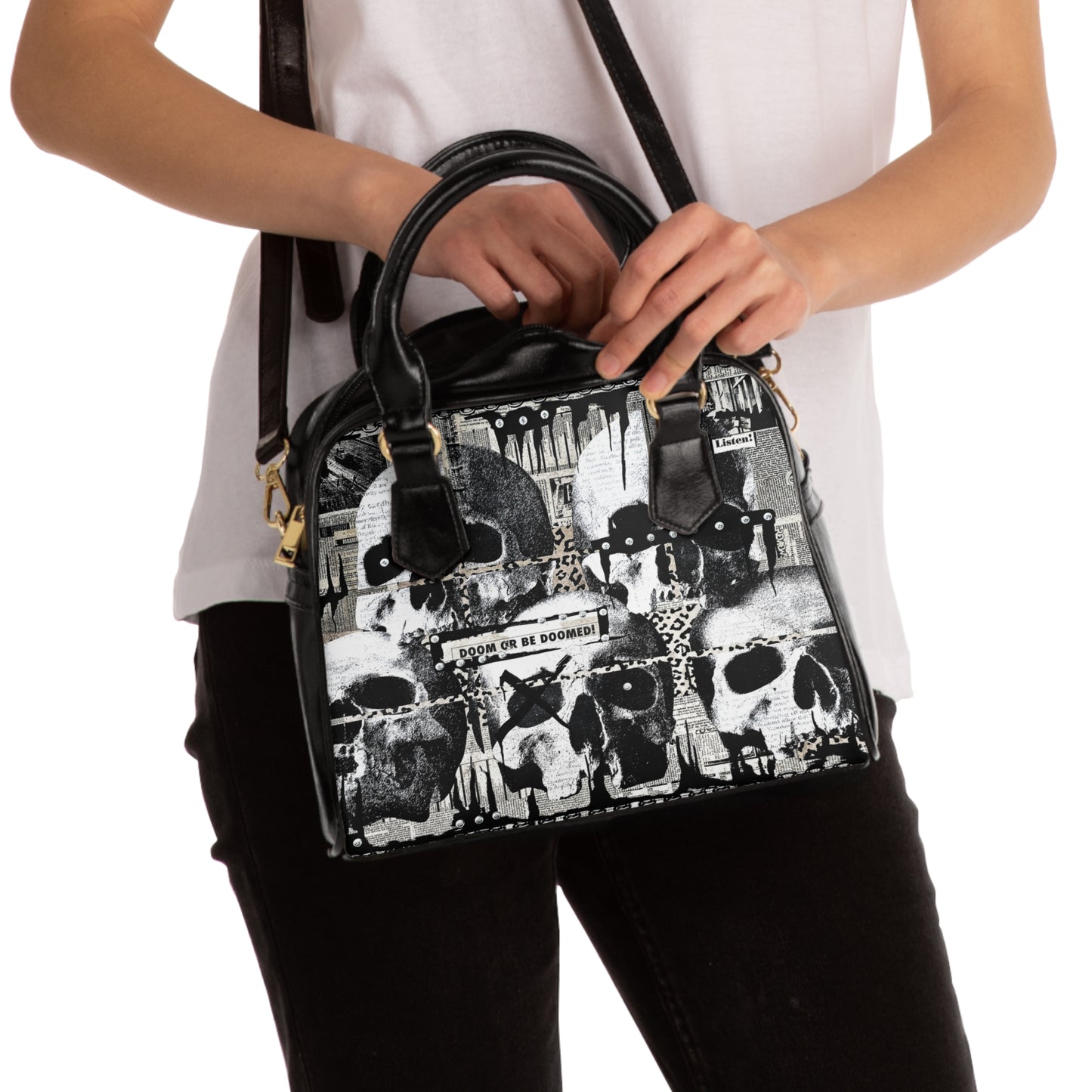 Skulls Quinte, Shoulder Handbag with Crossbody Strap