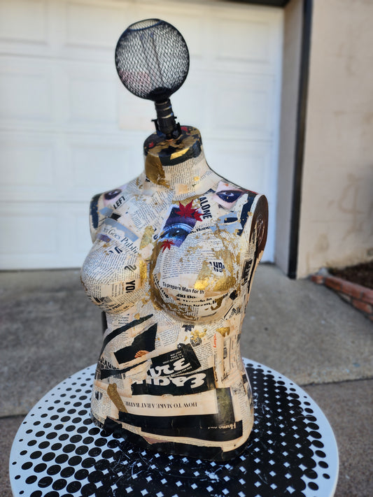 Collage Art Mannequin Lamp by Kaia