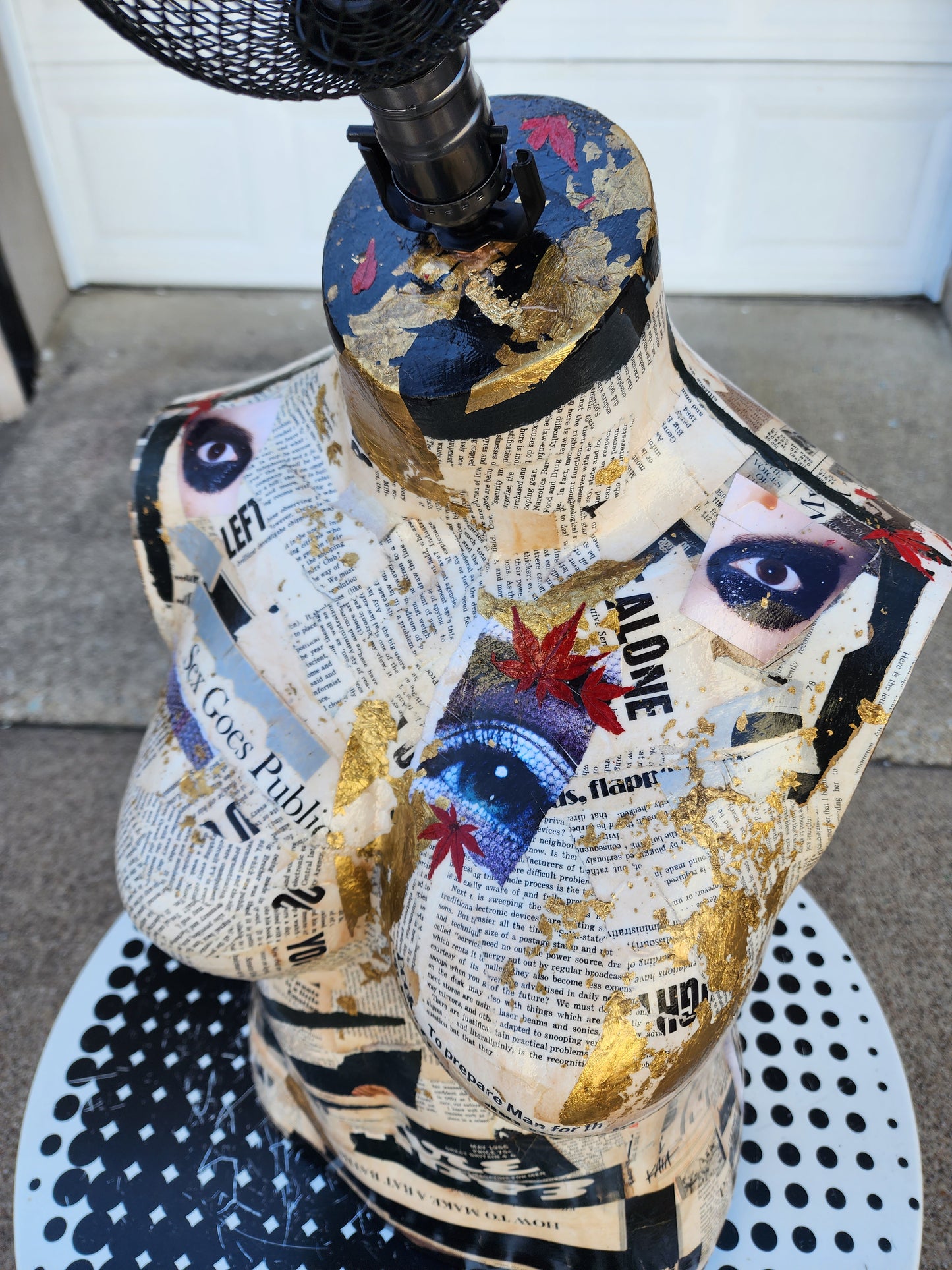 Collage Art Mannequin Lamp by Kaia