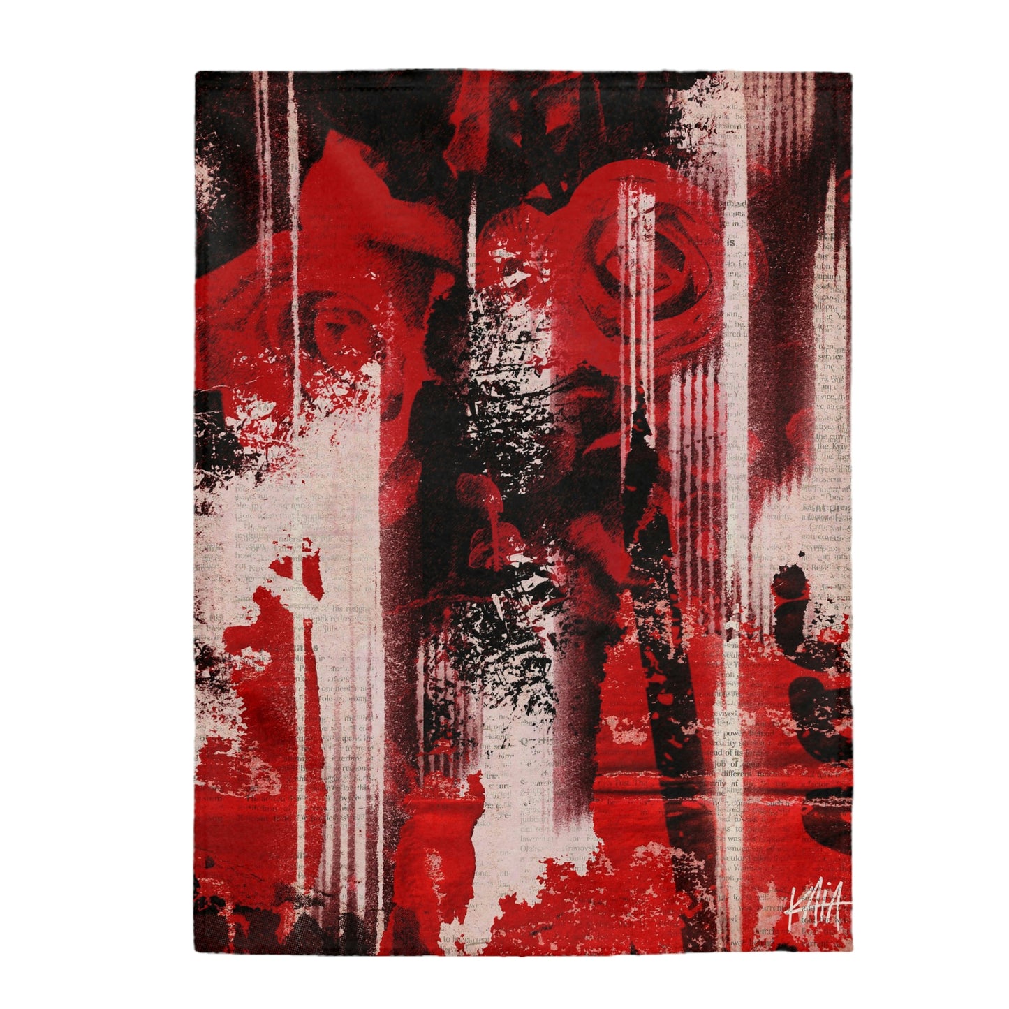 Velveteen Plush Blanket, Rose Grunge